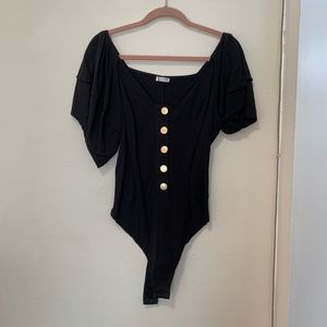 Free People Bodysuit w/ Statement Sleeves